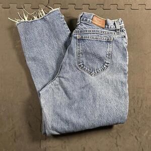 Men's Lee Vintage Blue Denim Jeans with Frayed Hem